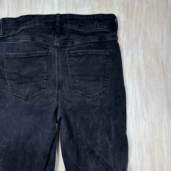 American Eagle Next Level Stretch Black Super High Rise Flare Denim Jeans 10 - Picture 16 of 16